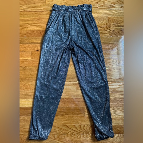 Windsor Black Glitter Joggers with Elastic Waist - Picture 2 of 5